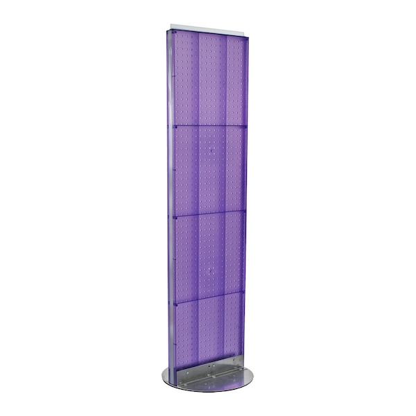 Two-Sided Pegboard Floor Display on Revolving Base. Spinner Rack Stand.